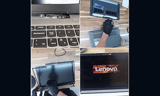 수원시 세류동 레노버 IdeaPad AMN7 힌지 파손 상판 힌지커버 교체 노트북수리