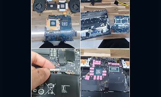 수원시 율천동 MSI GP66 써멀구리스 도포 쿨러 청소 발열 해결 노트북수리