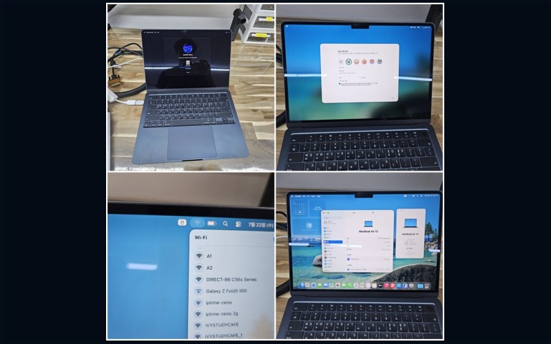 수원시 맥북 초기화 와이파이 안됨 M5 USB 유선랜 해결 맥북수리